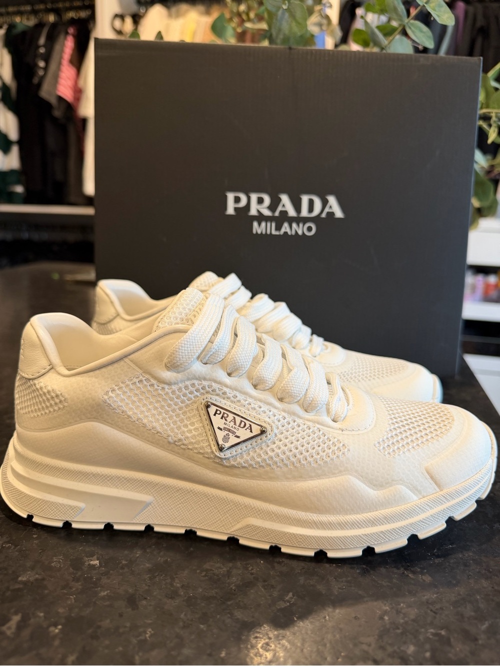 Prada women’s white prax 2.0 Sneakers